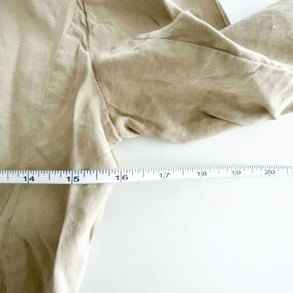 Theory Womens Saffron B Blazer Linen Long Sleeve Button Front Career Tan Small - Picture 8 of 8